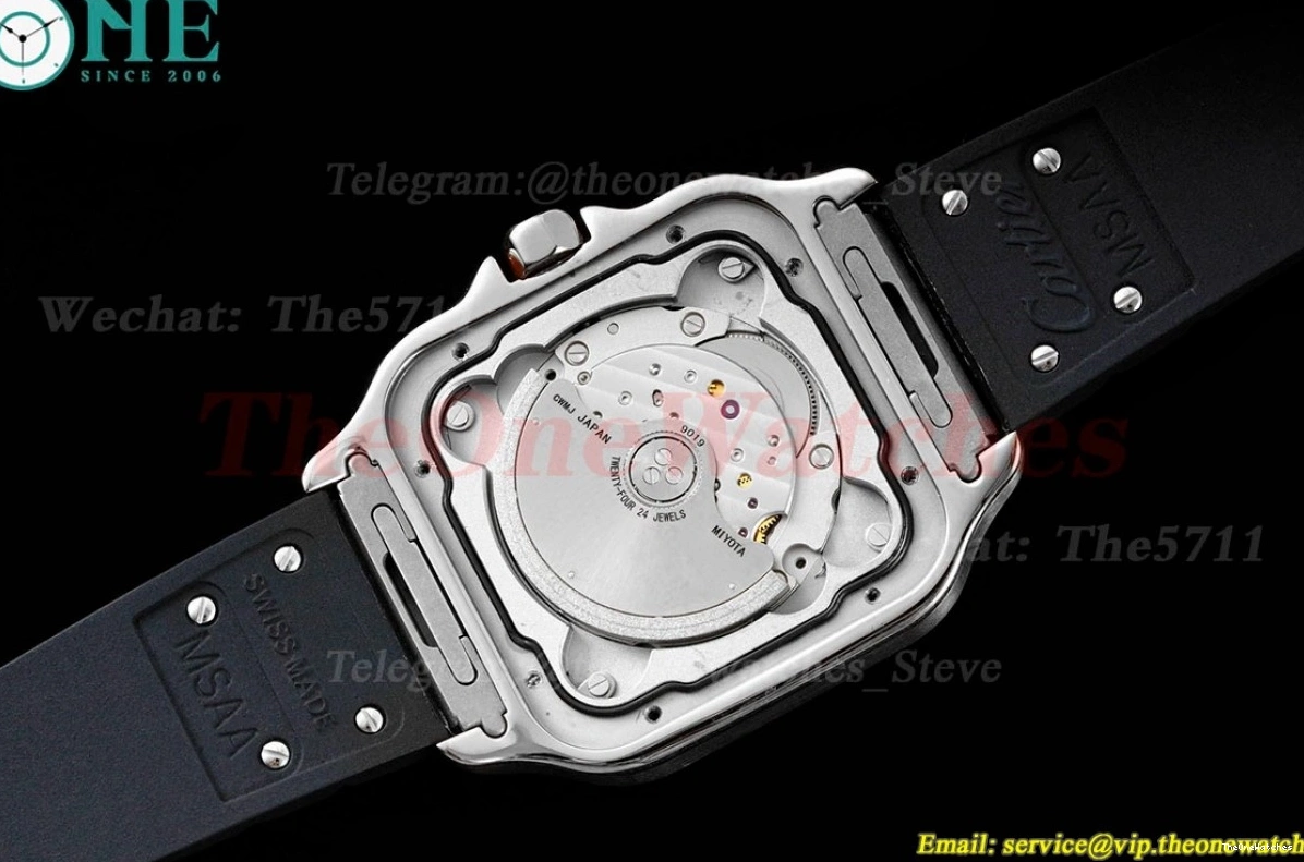 Santos MY9019 Rmn Cartier GF White SS XL 40MM De RU Mens 0412